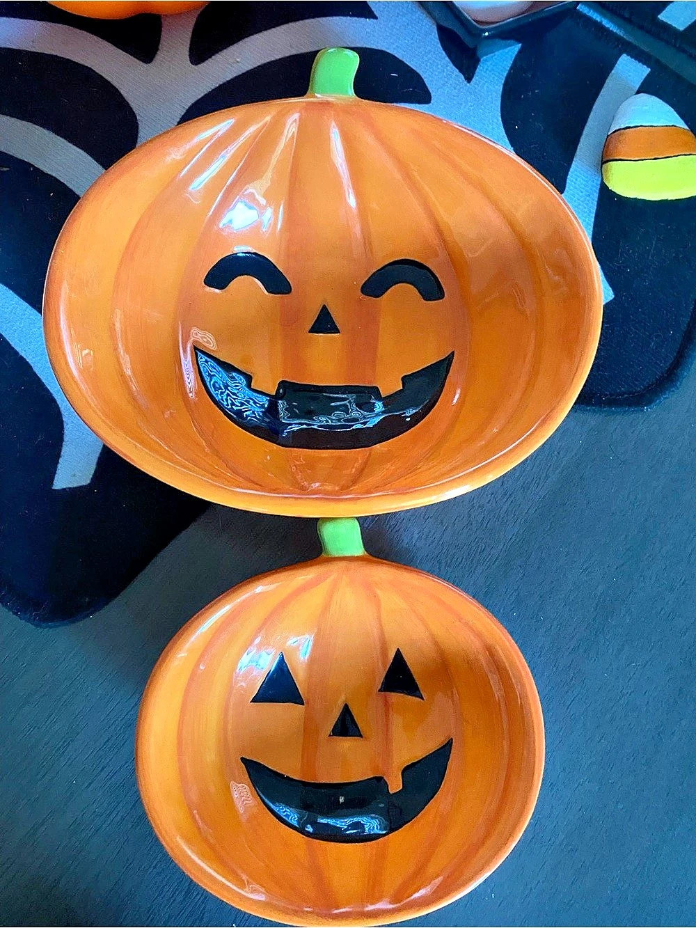happy halloween Pumpkin Serving Dishes Pumpkin Dishes in Orange & Black
